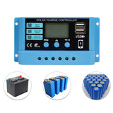 10A 20A 30A MPPT Solar Charger Controller 12V 24V Panel Charger Regulator Lifepo4 Lithium Battery Blue 500W