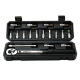 WISRETEC 2-20Nm 1/4 Inch 18PCS Dual Scable Torque Wrench Set Preset Torque Wrench Bits Set Adjustable Torque Wrench