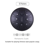 tongue Drum 6 Inch Steel Tongue Drum 8 Tone Handpan Drum Set with Sticks Carrying Bag Drum for Meditation Percussion Instruments