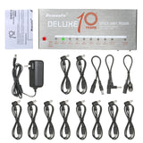 Guitar Power Supply 10 Isolated Output for 9V/12V/18V Effect Pedal with USB Charging Port Short Circuit &amp; Overload Protection