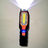 USB Rechargeable LED Flashlight Work Light Lamp LEDs Torch Support Stand Swivel Hook for Camping Workshop Car Repair