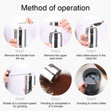 Manual Coffee Grinder with Adjustable Setting - Conical Burr Mill & Brushed Stainless Steel - Burr Coffee Grinder for Aeropress,