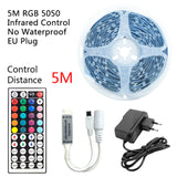 16.4ft (5M) Led Lights For TV Backlight Computer Desk 12V RGB 5050 Infrared Remote Control DIY Flexible Lamp Tape Decorate Party
