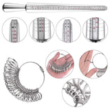 21pcs/set Polished Agate Adjuster Stick Jewelry Practical Large Finger Ring Sizer Measuring Tool Bracelet Wide Band Mandrel