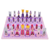 Wooden International Chess Game Chessman Checker Chess Pieces Gift Pink Chess Games