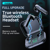 R20 LED Digital Display Wireless Headsets Earbuds With Mic Bluetooth Headphones Touch Control Sports Waterproof Earphones
