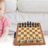 39x39cm Folding Wooden Chess Set Chessboard Board Game with Wood Storage Box