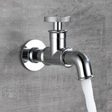 G1/2 Black/Chrome Wall Mounted Bathroom Balcony Outdoor Garden Faucet Single Cool Solid Brass Washer Faucet