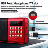 New Mini Portable Radio Handheld Digital FM USB TF MP3 Player Speaker Rechargeable