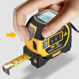 3in1 Laser Rangefinder 5m Tape Measure Ruler LCD Display with Backlight Distance Meter Building Device Area Volumes Surveying