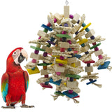 Large Parrot Chewing Toy - Bird Parrot Blocks Knots Tearing Toy Bird Cage Bite Toy For African Grey Macaws Cockatoos