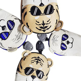 Golf Headcover For Driver Fairway Hybrid PU Leather Waterproof Tiger Golf Wood Cover Soft Durable Golf Club Covers Number Tag