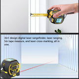 3in1 Laser Rangefinder 5m Tape Measure Ruler LCD with Backlight Distance Meter  Area Volumes Surveying Equipment