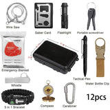Survival Kit Military Camping Multifunction Outdoor Tool Tent Accessory SOS Wilderness Adventure Emergency Blanket Safety Whistl