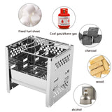 Outdoor Camping Wood Stove Portable Folding Stainless Steel Firewood Stove Burning Picnic Wood Stove Accessories Hot Sell