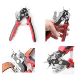 2/2.5/3/3.5/4/4.5mm Eyelet Puncher Leather Belt Hole Punch Watchband Strap Household Leathercraft Multifunctional Plier DIY Tool