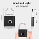 Keyless USB Rechargeable Fingerprint Smart Padlock Quick Unlock Zinc Alloy Door Loker Box Keyed Door Lock Home Security