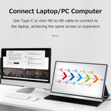 15.6 inch Portable Monitor IPS Screen 3840*2160 Resolution 170° Viewing Angle 60Hz Refresh Rate Wide Compatibility Silver