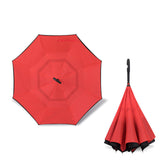 2021 Folding Long Shank Double Layer Inverted Umbrella Windproof Reverse C-Hook male golf umbrella reverse Umbrellas For Women