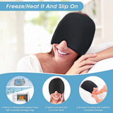 Upgrade Headache&amp; Migraine Relief Ice Hat Adjustable Migraine Ice Head Wrap Flexible Gel Cold Compress Pack for Tension Headache