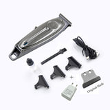 Kemei New All Metal Professional Hair Clipper Men USB Electric Cordless Hair Trimmer T-Blade carving Bald head Hair cut Machine
