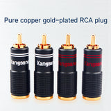 8Pcs Pure Copper Gold-Plated RCA Plug  Connector HIFI Audio DIY Amplifier Speaker Signal Cable Adapter