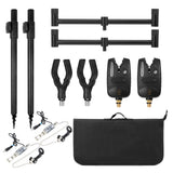 3+1 Fishing Bite Alarms Water Resistant Black Fishing Banksticks Swingers Set With Padded Fishing Tool Bag Fishing Set