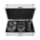 10Pcs/set 16-53mm Alloy Hole Opener Aluminum Case Carbide Titanium Plated Center Drill Hole Opener  Saw Cutter With Box