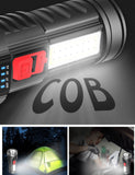 USB Rechargeable Flashlight Built in Batter with Charge Display Portable Lighting Long-Range Outdoor Strong Light Flashlight