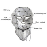 7 Colors LED Mask Light Therapy Facial Mask with Neck Skin Rejuvenation Anti-aging Beauty Therapy Skin Care Whitening Instrument