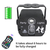 Disco Laser Lights Voice Control DJ Strobe Light Home Party Musical Lamps Projector RGB LED Stage Lighting Effect for Club Bar