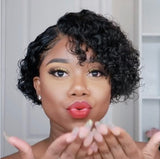 Wig Ladies Short Curly Hair Wig Black Partial Full Top Mechanism Chemical Fiber Headgear