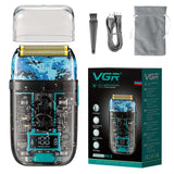 VGR wet dry electric shaver for men rotary beard electric razor shaving machine grooming kit rechargeable LED display