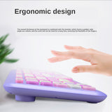 Kawaii Wireless Keyboard and Optical Mouse Combo Silent 2.4GHz Wireless with Colorful Cute 110 Keys Full-Sized Keyboard for PC