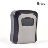 Key Lock Box Wall Mounted Aluminum Alloy Key Safe 4-digit Password Storage Box Weatherproof  Outdoor