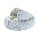Ultra Soft Plush Cat Tent Cave Bed Pet Dog Beds Cushion Comfortable Nest Donut Cuddler Self Warming Sleeping Bed for Cats Puppy