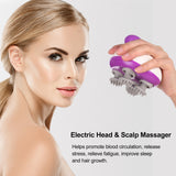 Electric Scalp Massager Cordless Head Massager with 4 Kneading Heads Portable Handheld Head Scratcher Stress Relax for Muscles