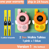 Wireless 2Pcs Kids Walkie Talkie with Lanyards Outdoor 3KM Interactive Toy Transceiver Flashlight Interphone Gifs for Boys Girls