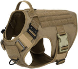Tactical Dog Harness with 2X Metal Buckle Dog Walking Training molle Vest with Handle Hook and Loop Panels for Dog Patch