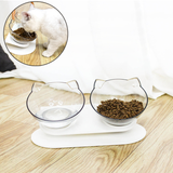 Cat Food Bowl Double single Transparent AS Material Non-slip Food Bowl With Protection Cervical Transparent protect cat neck