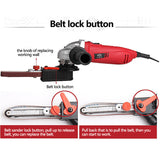 360 Degree Rotatable Sanding Belt Sander Machine Converter M10/M14 Electric Angle Grinder Adapter Head with Sanding Belts