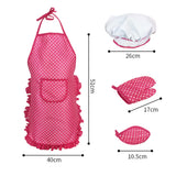 24PCS Chef Set For Kids Kitchen Costume Role Play Kits Girls Apron Hat Friends Game Pretend Role Play Toys Baby Cooking Sets