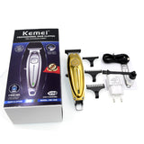 Kemei New All Metal Professional Hair Clipper Men USB Electric Cordless Hair Trimmer T-Blade carving Bald head Hair cut Machine