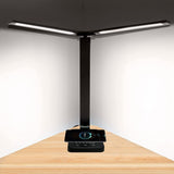 LED Desk Lamp, Foldable Double Head Wireless Charger Desk Lamp, 5 Lighting Modes &amp; Fully Dimming Desk Light For Home