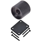 1 Set Electric Guitar Neck Plate with Screws for Strat Tele Guitar Precision,Jazz Bass Replacement, Black &amp; 1x Black El
