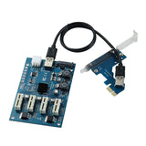 1 To 4 Port PCI Express Switch Multiplier PCI-E X1 To 4PCI-E X16 Expansion Kit  HUB 6Pin Sata USB Riser Card for BTC Miner Minin