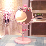 Cartoon Desktop Makeup Mirror Double sided Desktop Princess Mirror Cute Girl Student Dressing Mirror With Storage Mirror