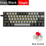 61 Keys Hot-swap 60% Mini Mechanical Gaming Keyboard Red Blue Mx Switch RGB Backlight USB Wired LED Optical Switches Portable