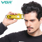 VGR professional all metal hair trimmer for men electric barber hair clipper rechargeable hair cutting machine cord/cordless