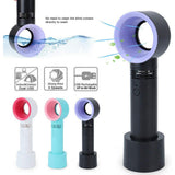LA Mini Handheld Bladeless Portable USB Rechargeable Fan Fan Household Handy Fan Small Airflow 3 Speed Level Cooling Fan